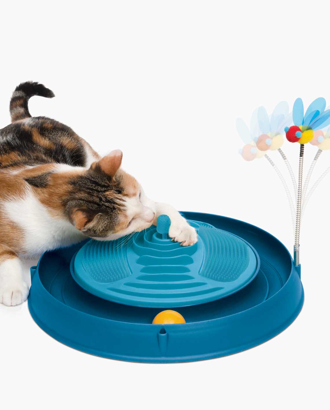 43001-Catit 3-in-1 Play - Circuit Ball Toy with Catnip Massager