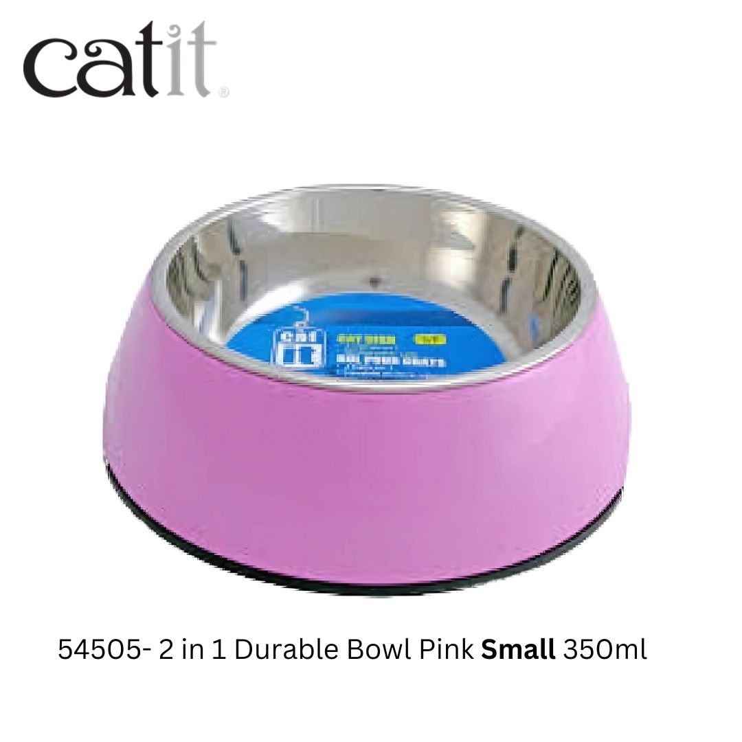 54500-Catit 2-in-1 Cat Dish Pink - Available in XS