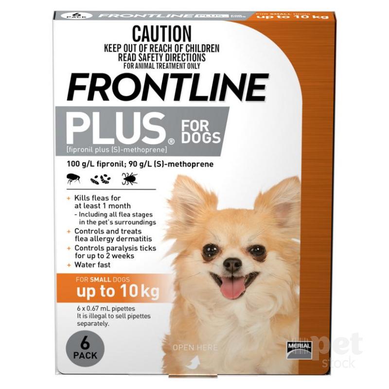 FRONTLINE® Plus for Dogs '<10Kg – 6 Pipettes