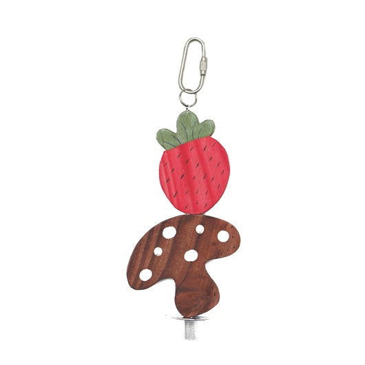 Living World Nibblers Wood Chews - Strawberry & Mushroom on Stick