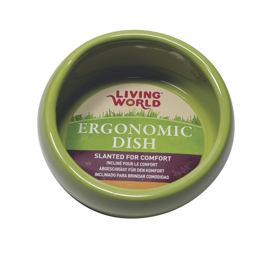 Living World Ergonomic Dish Large 420ml - Available in Green, Blue & Terracotta