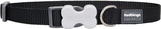 Red Dingo Dog Collar Classic - Black - Available In S, M, ML & L