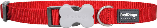 Red Dingo Dog Collar Classic - Red - Available In S, M, ML & L