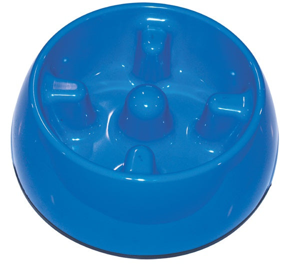 Dogit Go Slow Anti-Gulping Dog Dish Blue - Available in XS, S, M & L