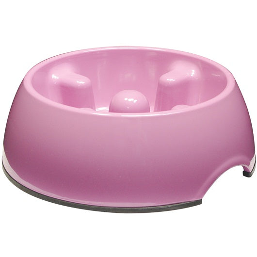 Dogit Go Slow Anti-Gulping Dog Dish Pink - Available in XS, S, M & L