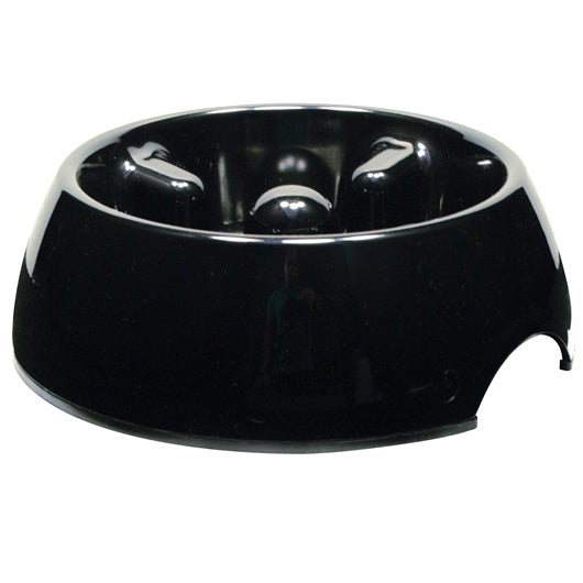 Dogit Go Slow Anti-Gulping Dog Dish Black - Available in XS, S, M & L