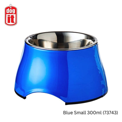 Dogit Elevated Dog Dish Blue - S & L