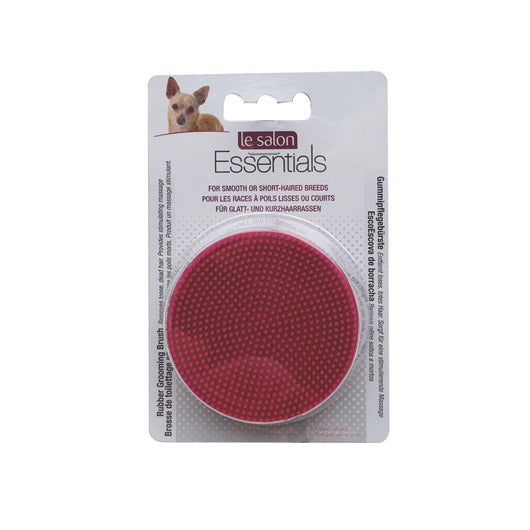 Le Salon 91247 Essentials Dog Round Rubber Grooming Brush - Red