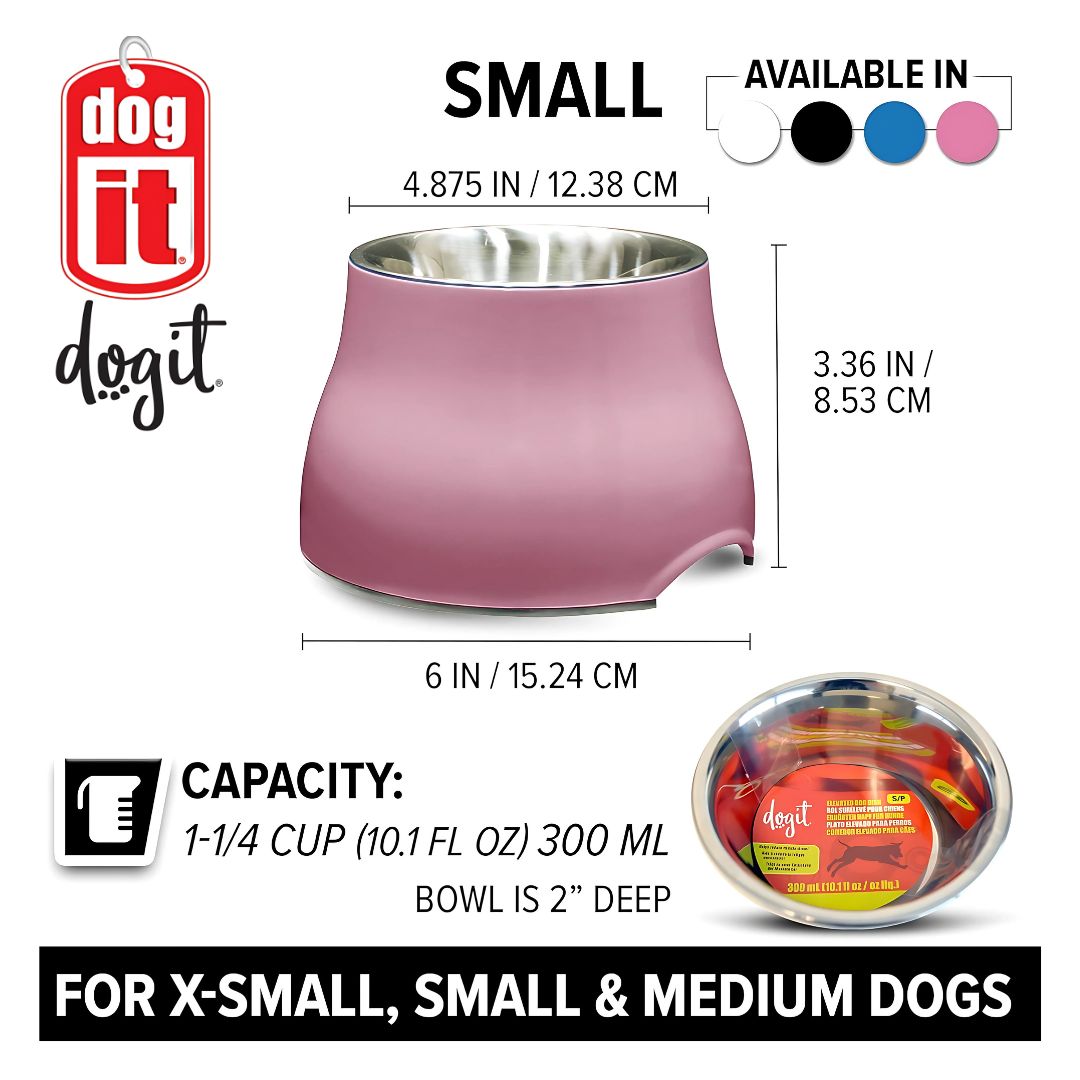 Dogit Elevated Dog Dish Blue - S & L