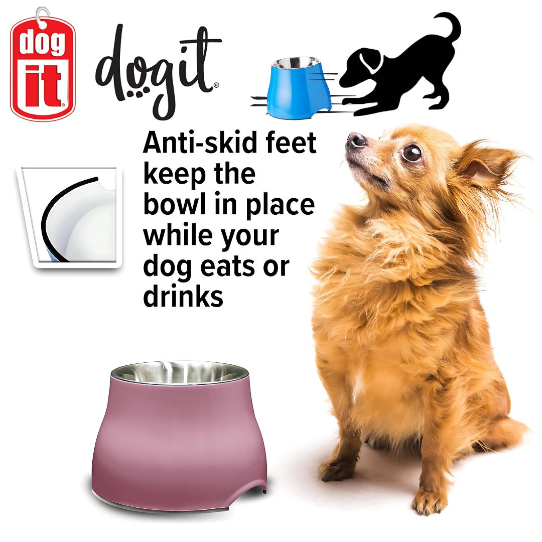 Dogit Elevated Dog Dish Blue - S & L