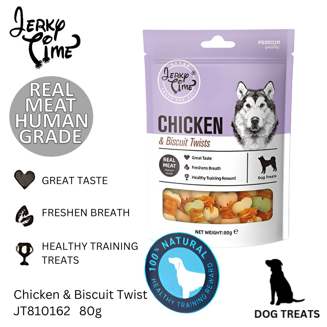 Jerky Time Chicken & Biscuit Twists for Dogs 80g (JT810162)