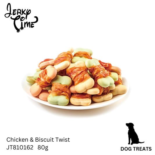 Jerky Time Chicken & Biscuit Twists for Dogs 80g (JT810162)