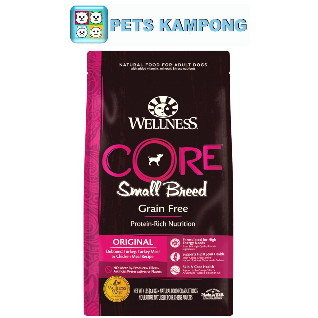 Wellness Core Grain Free Small Breed Orignial - Available in 4lbs & 12lbs