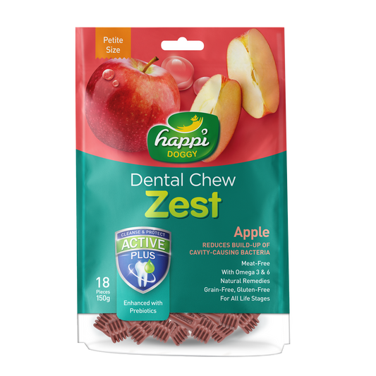 Happi Doggy Dental Chew Zest Apple - Petite 2.5" 150g