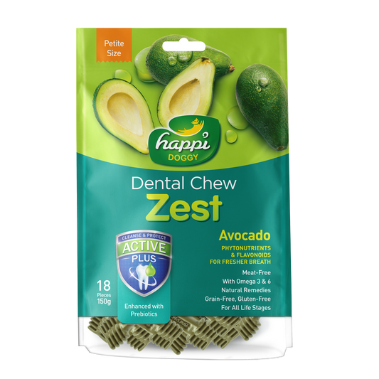 Happi Doggy Dental Chew Zest Avocado - Petite 2.5" 150g