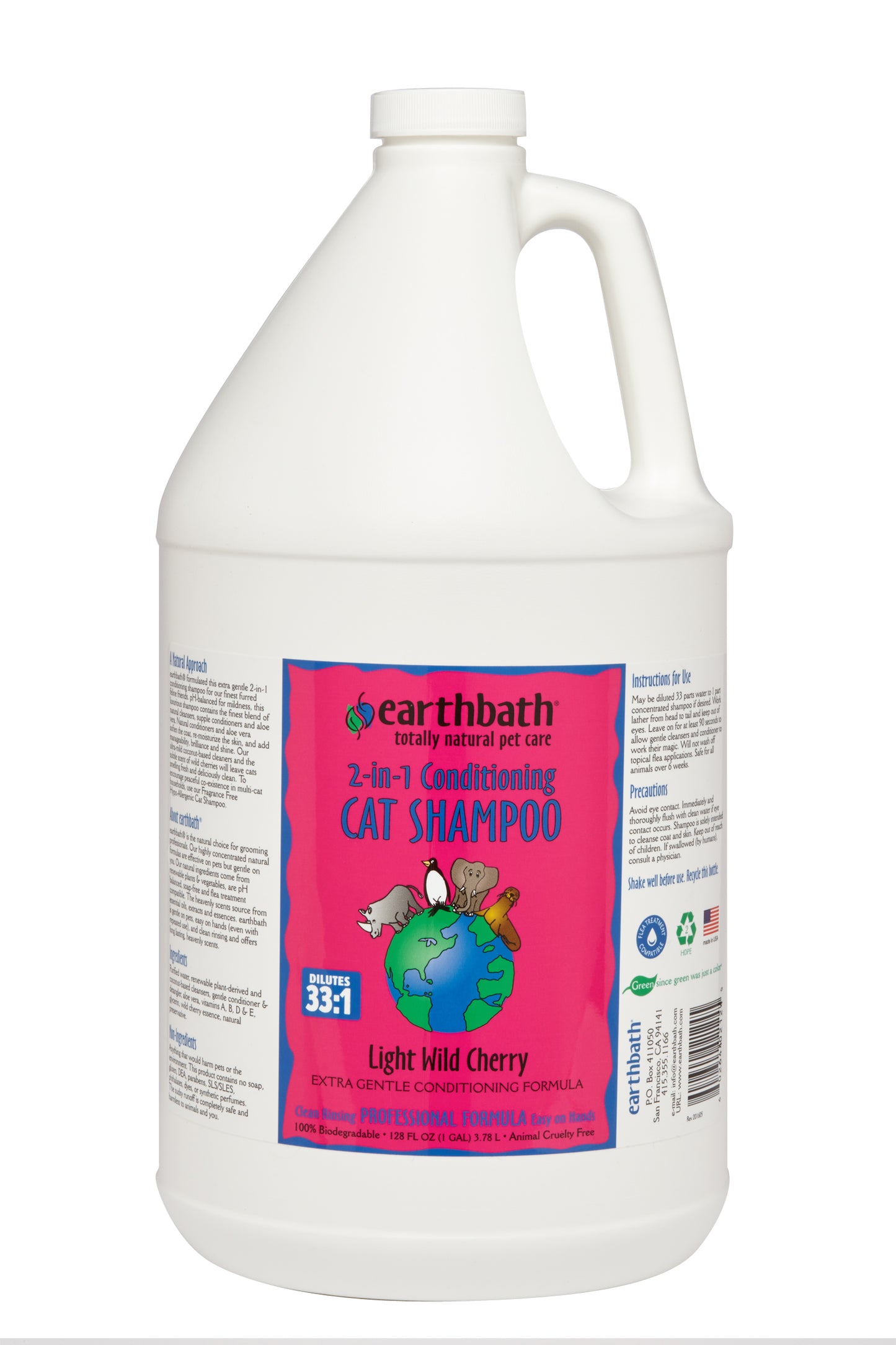 Earthbath 2 in 1 Conditioning Shampoo Cat - Available in 16oz & 1 Gallon