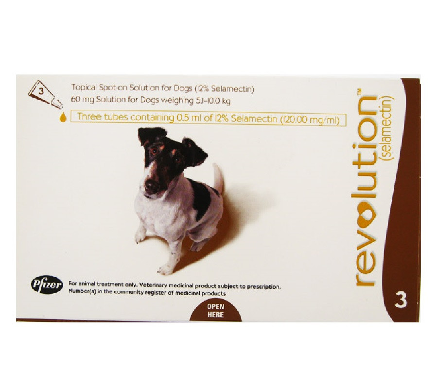 Revolution Topical Spot On for Dogs 5.1 - 10kg (Brown) 3 Doses