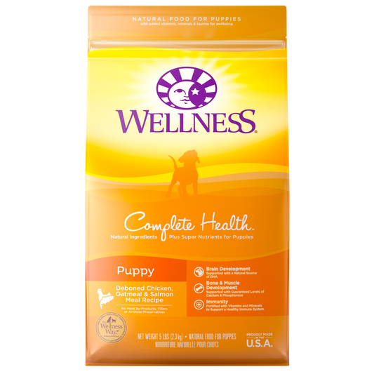 Wellness Complete Health Puppy Deboned Chicken, Chicken Meal & Salmon Meal Recipe - Available in 5lbs & 30lbs