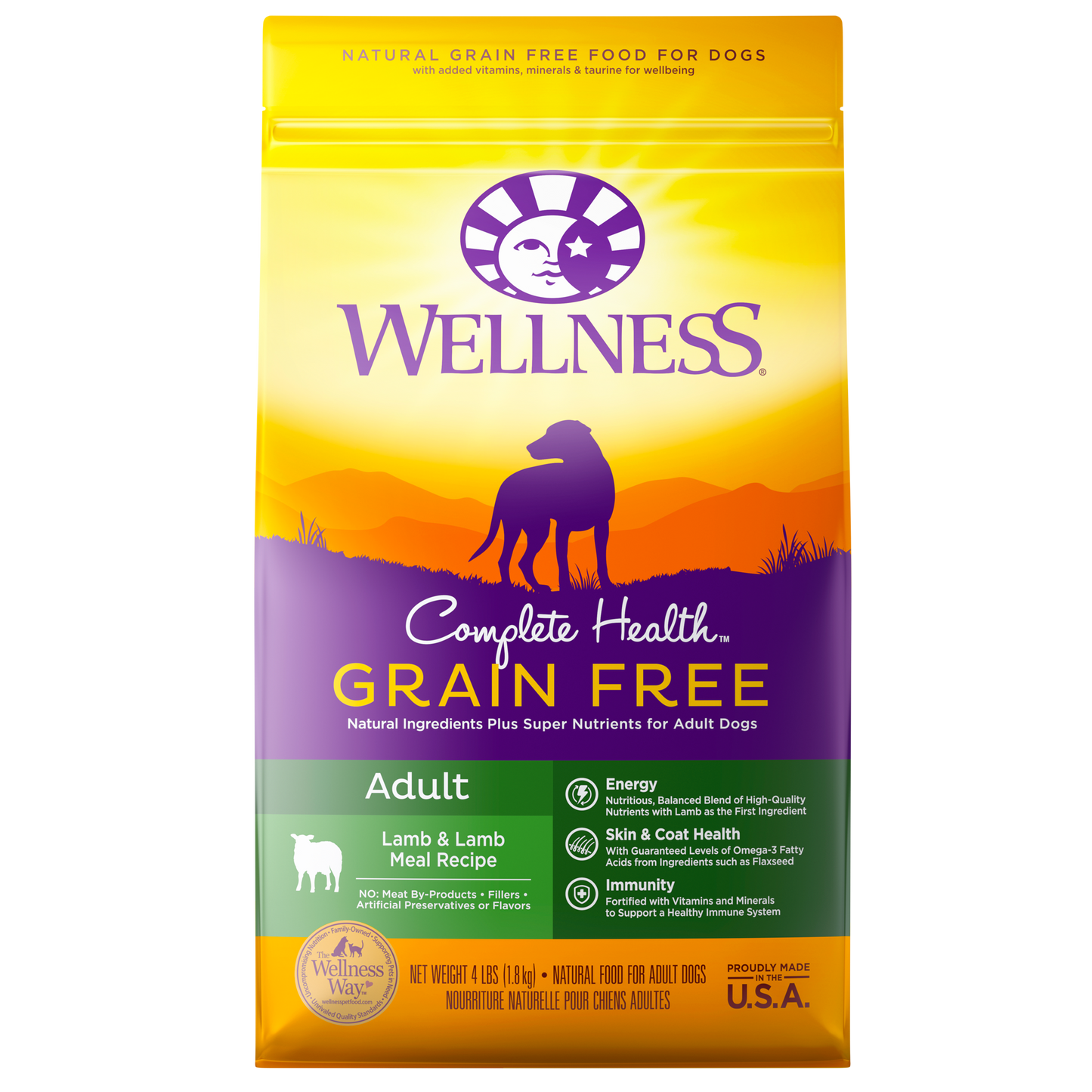 Wellness Complete Health Grain Free Adult Lamb & Lamb Meal Recipe - Available in 4lbs, 12lbs & 24lbs