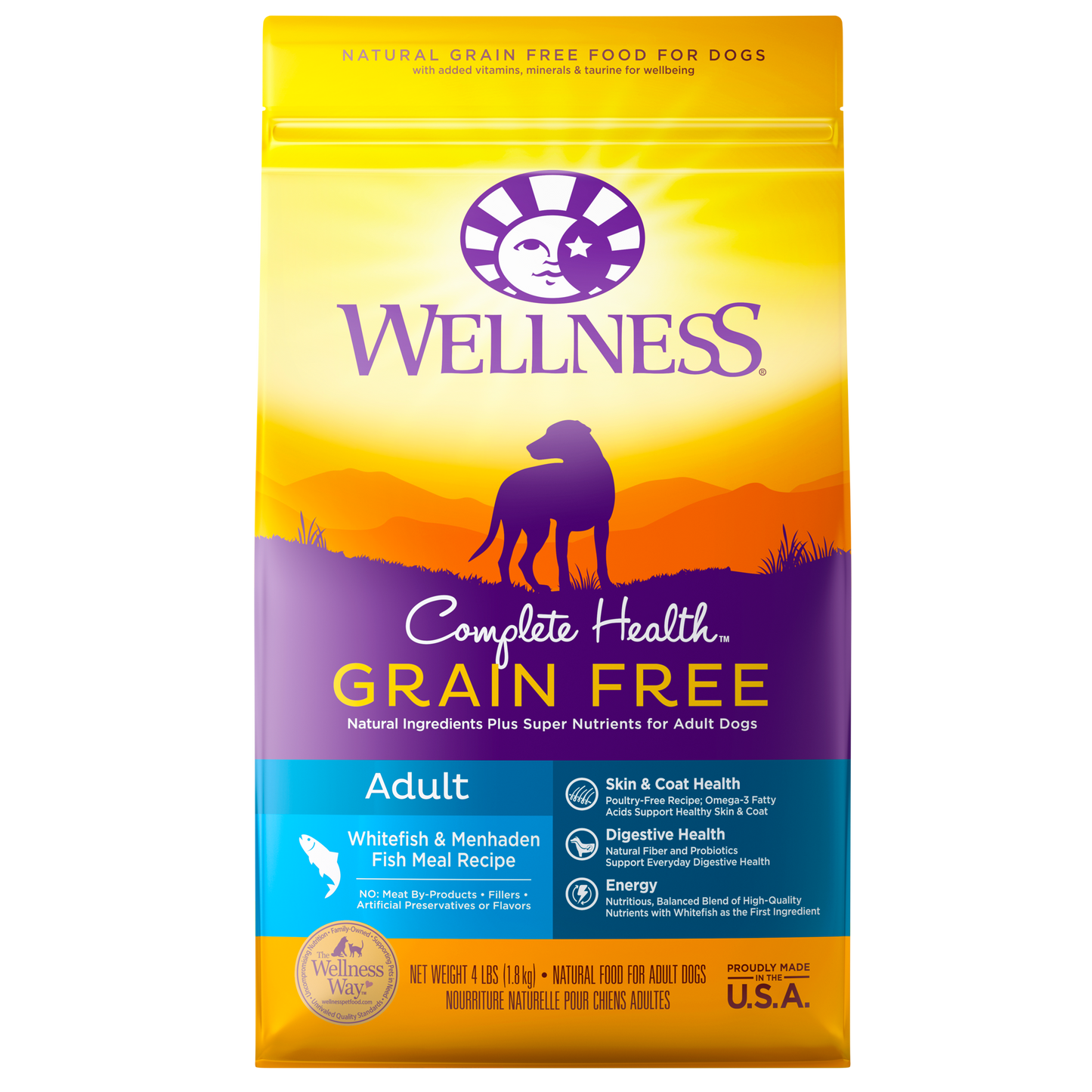 Wellness Complete Health Grain Free Adult White Fish & Menhaden Fish Meal Recipe - Available in 4lbs, 12lbs & 24lbs