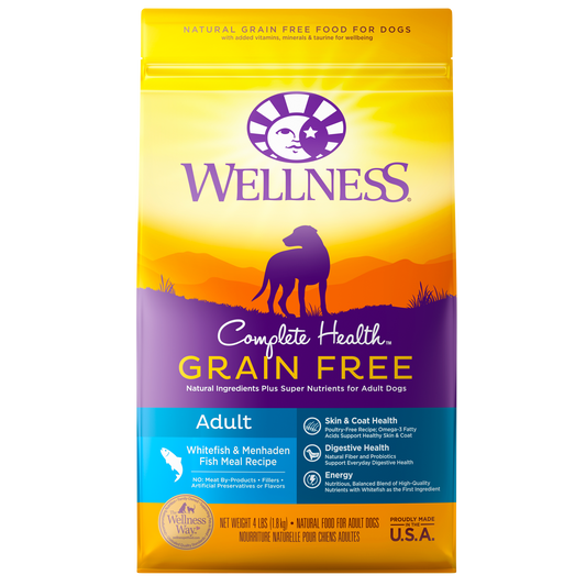 Wellness Complete Health Grain Free Adult White Fish & Menhaden Fish Meal Recipe - Available in 4lbs, 12lbs & 24lbs