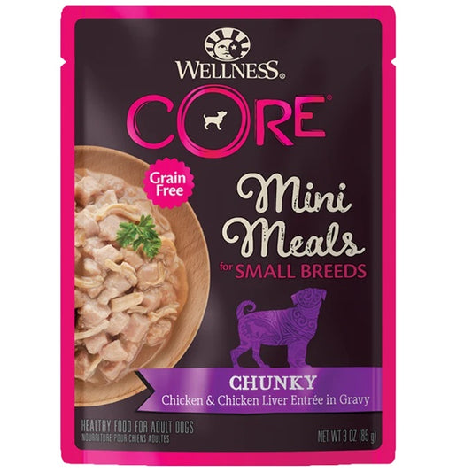 Wellness  CORE Small Breed Mini Meals - Chunky Chicken & Chicken Liver [3oz x 12]