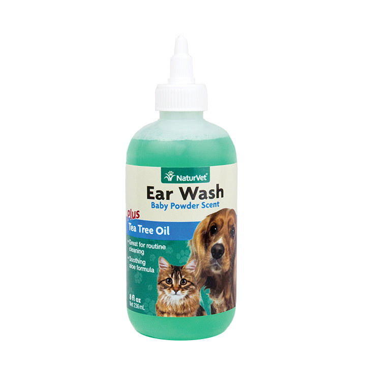 NaturVet Ear Wash Liquid Plus Tea Tree Oil 40z