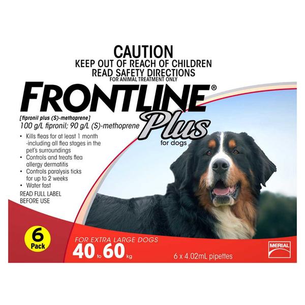 FRONTLINE® Plus For Dogs 40-60Kg – 6 Pipettes