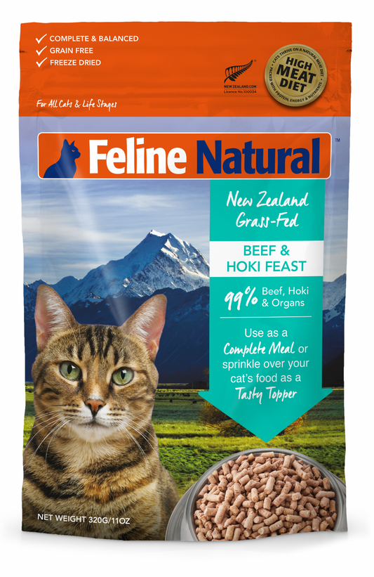 Feline Natural Freeze Dried Food Beef & Hoki - 100g