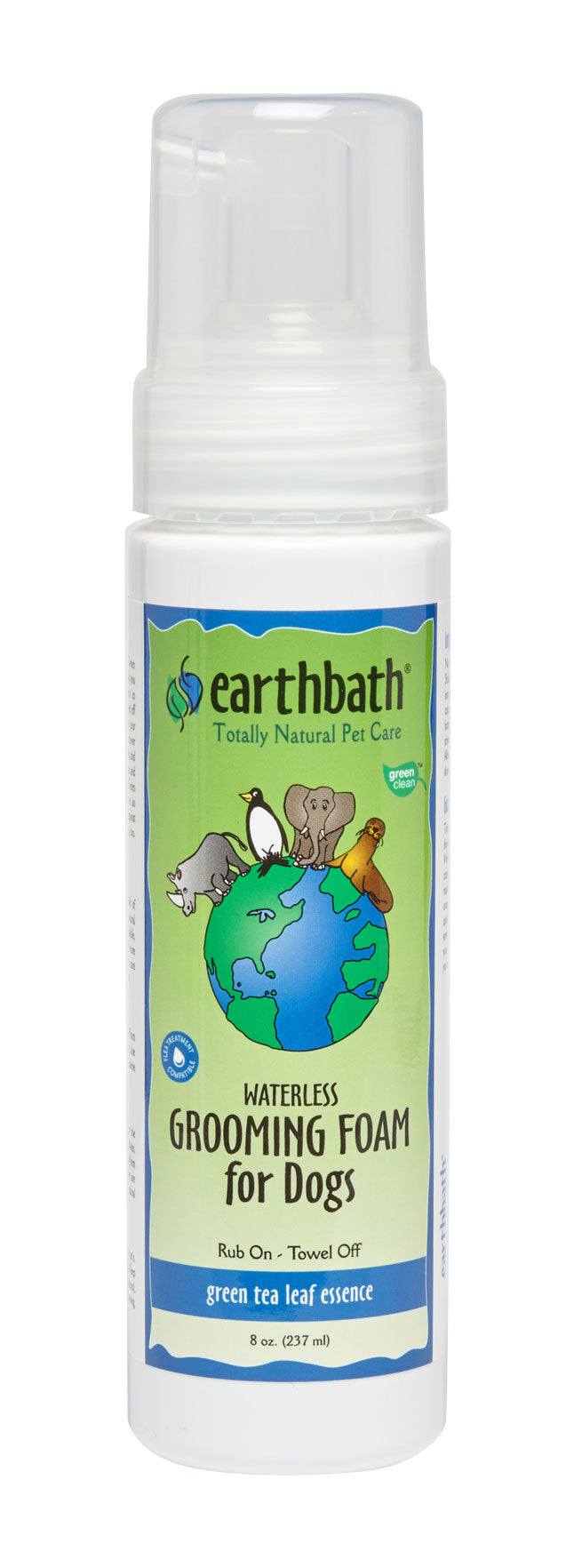 Earthbath Grooming Foam Dog Green Tea - 8oz