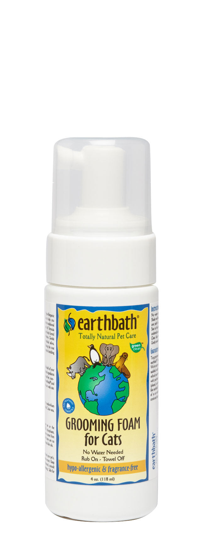 Earthbath Grooming Foam Cat Hypo-Allergenic - 8oz