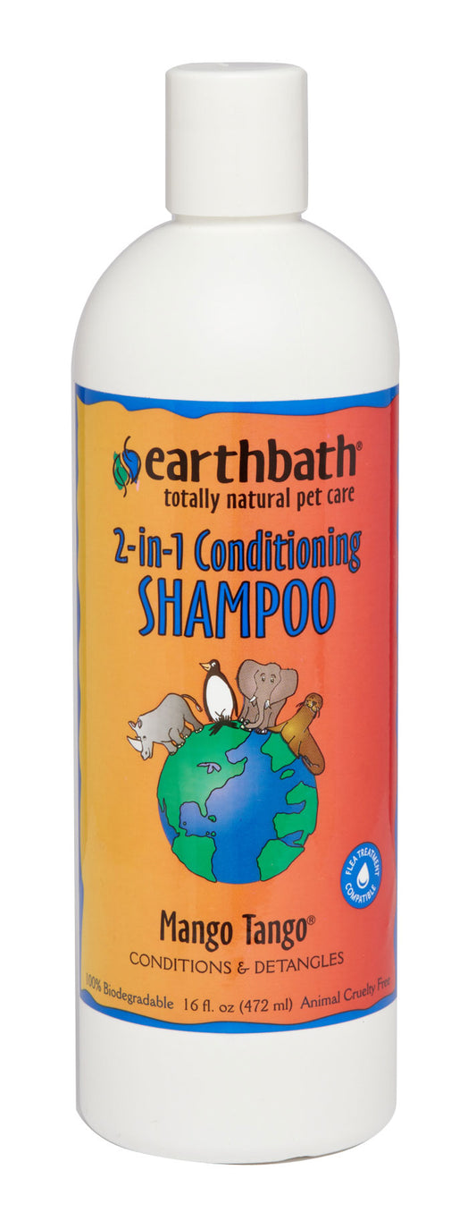 Earthbath 2 in 1 Conditioning Shampoo Mango Tango - Available in 16oz & 1 Gallon