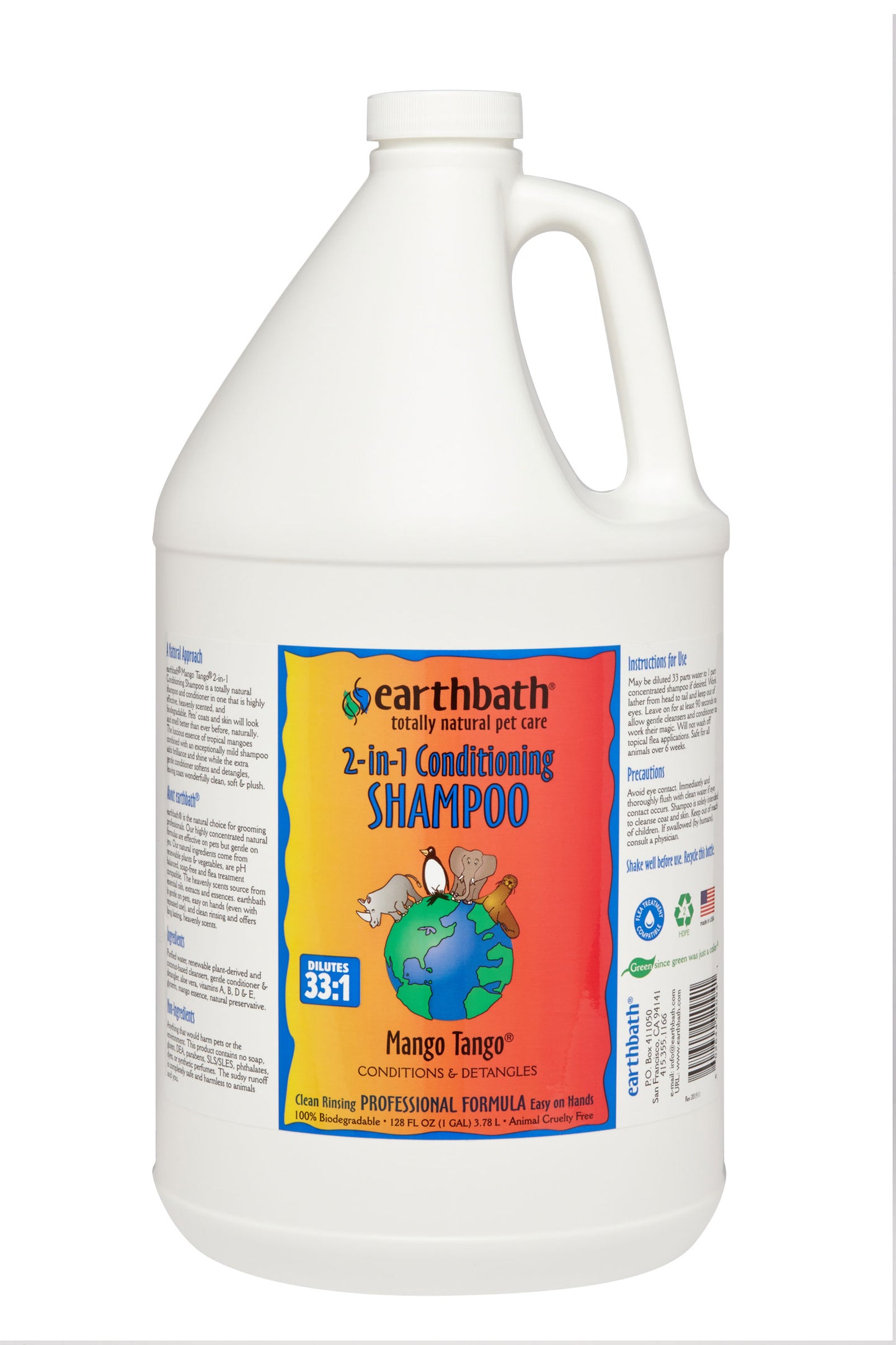 Earthbath 2 in 1 Conditioning Shampoo Mango Tango - Available in 16oz & 1 Gallon