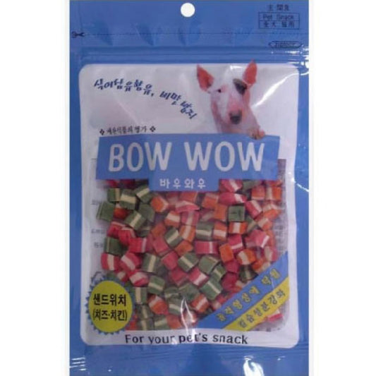 Bow Wow Dog Treats Mixed Cheese Sandwich Cuts 120g