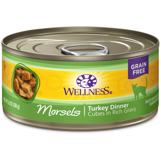 Wellness Cat Canned Complete Health™ Morsels - Cubes in Rich Gravy Turkey Dinner 5.5oz