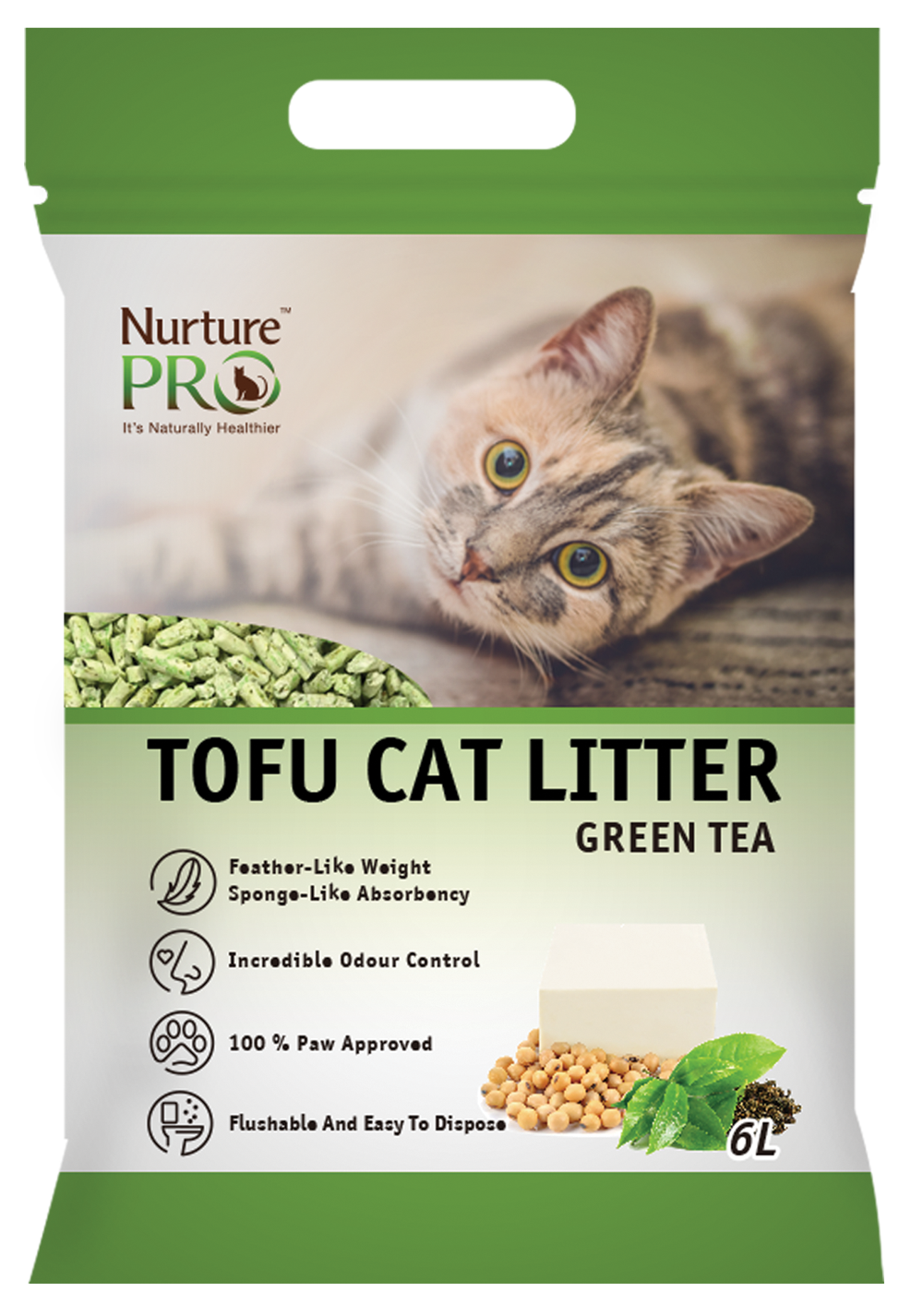 Nurture Pro Cat Tofu Litter Green Tea 6 L