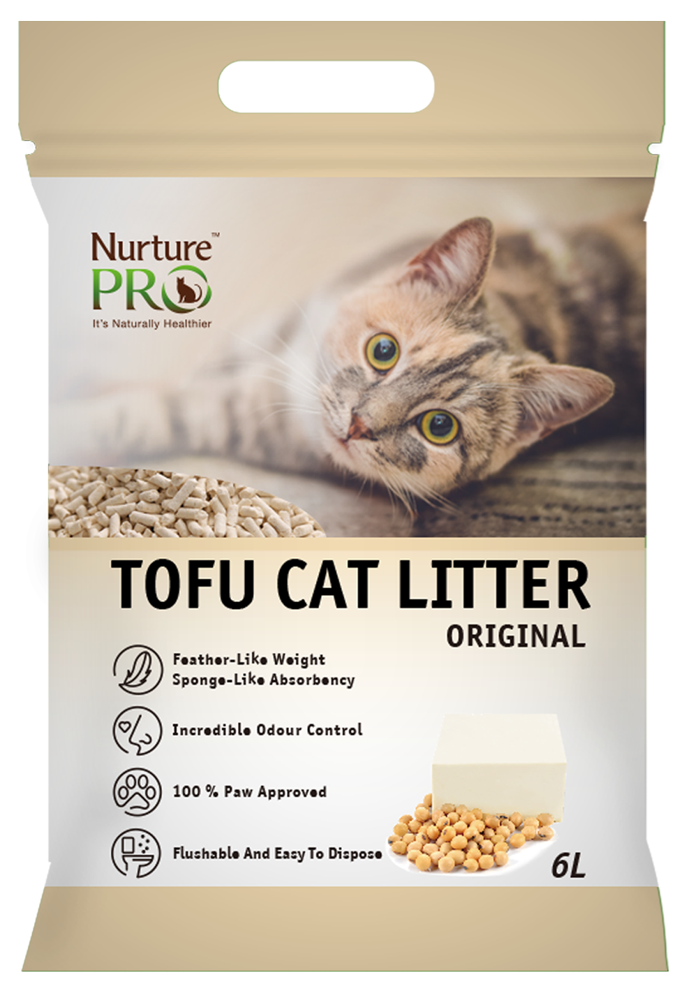 Nurture Pro Cat Tofu Litter Original 6 L