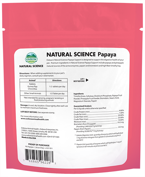 Oxbow Supplement Papaya Fruit 33g