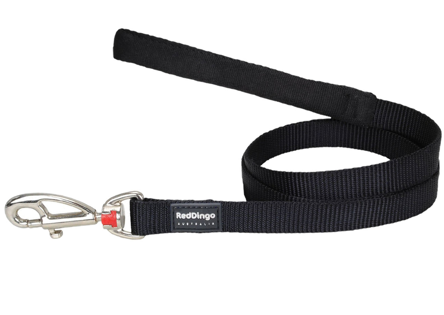 Red Dingo Dog Fixed Length Lead Classic - Black - Available In S, M, ML & L