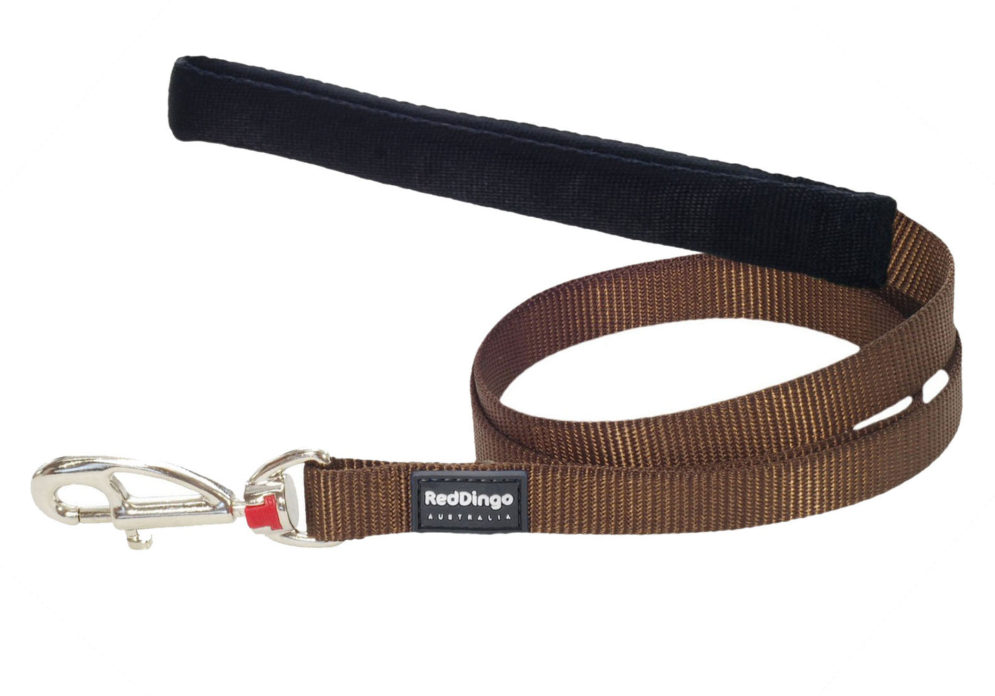 Red Dingo Dog Fixed Length Lead Classic - Brown - Available In S, M, ML & L