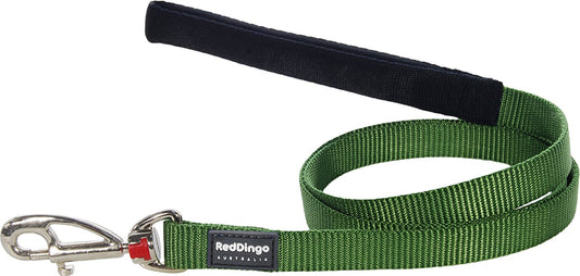 Red Dingo Dog Fixed Length Lead Classic - Green - Available In S, M, ML & L