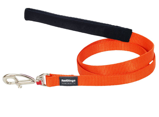 Red Dingo Dog Fixed Length Lead Classic - Orange - Available In S, M, ML & L