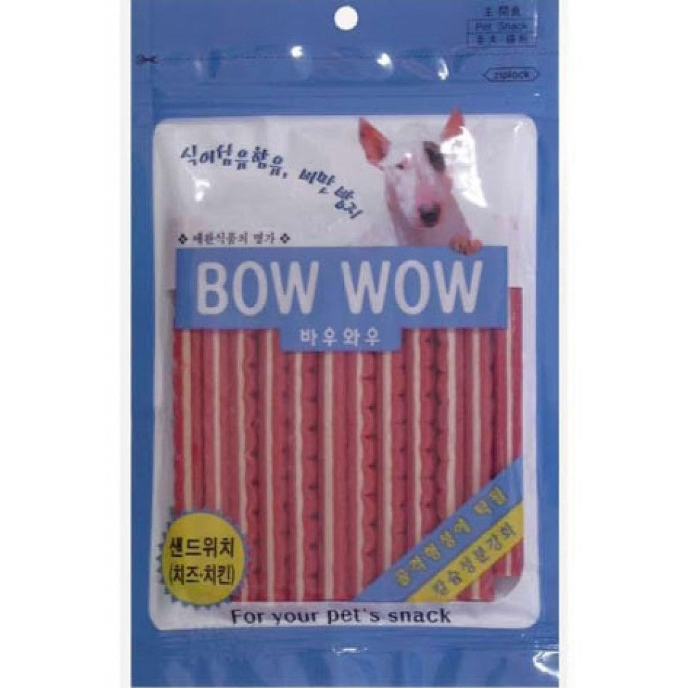 Bow Wow Dog Treats Sandwich Stick with Chicken & Cheese 120g