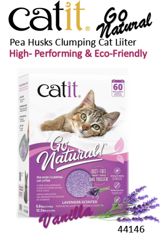 Catit Go Natural Pea Husk Clumping Cat Litter Lavender Scented 5.6kg (44146)