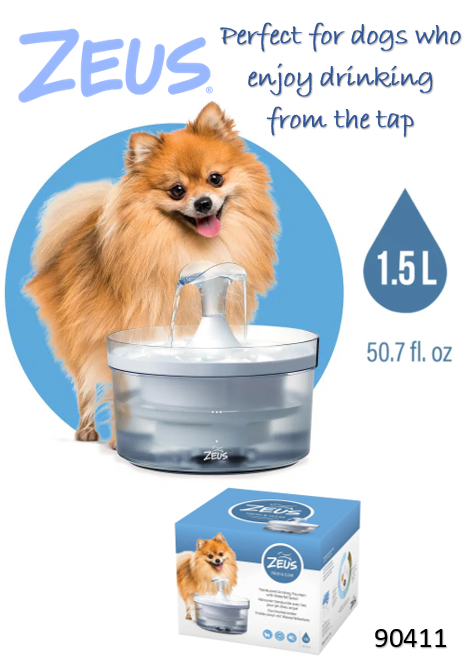 Zeus Fresh & Clear Dog Drinking Fountain with Waterfall Spout 91411