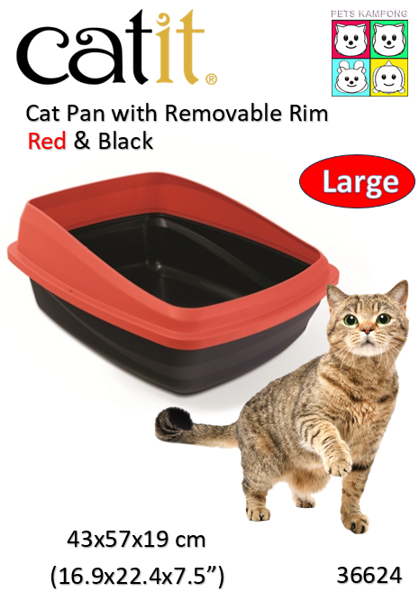 36624-0Cat Love Cat Pan With Rim Large - Charcoal