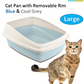 36623-Cat Love Cat Pan With Rim Large - Blue