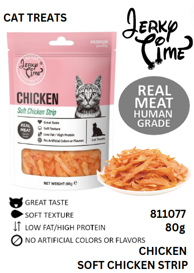 Jerky Time Soft Chicken Jerky Strip for Cat 80g (JT811077)