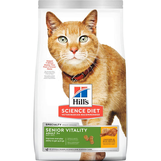 Science Diet Feline Senior Vitality Adult 7+ Chicken & Rice Recipe 13lbs