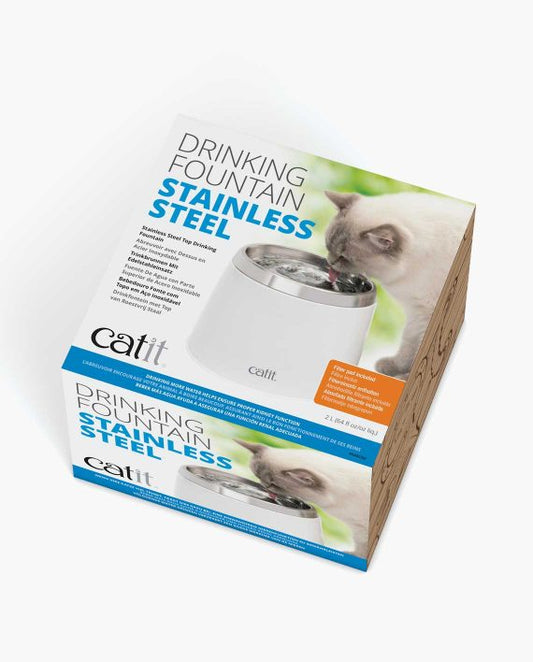 Catit 50023-Cat Stainless Steel Drinking Fountain - 2 L